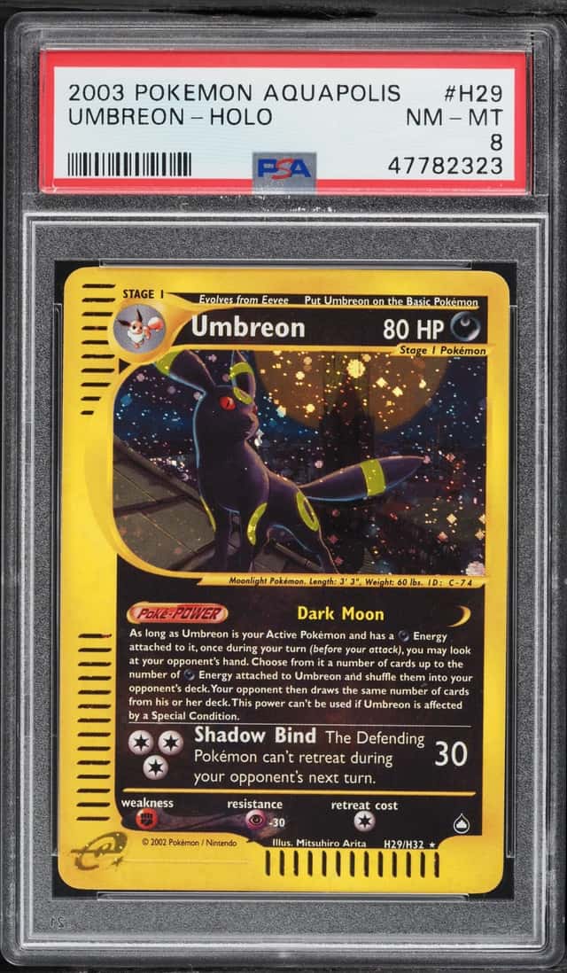 2003 Pokemon Aquapolis Holo Umbreon #H29 PSA 8 NM-MT