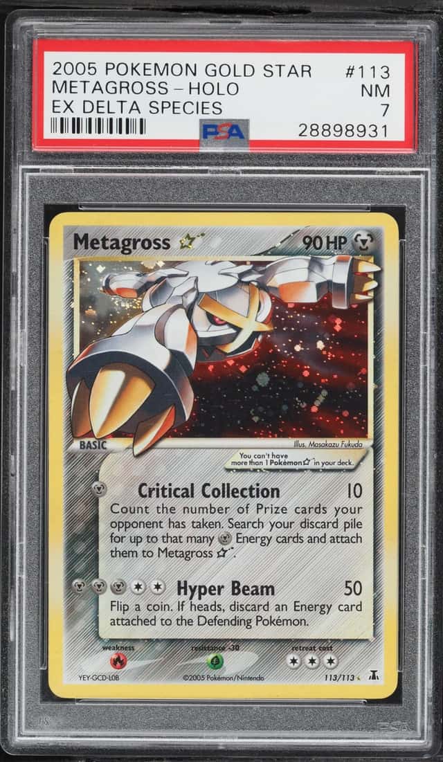 2005 Pokemon EX Delta Species Holo Metagross Gold Star #113 PSA 7 NRMT