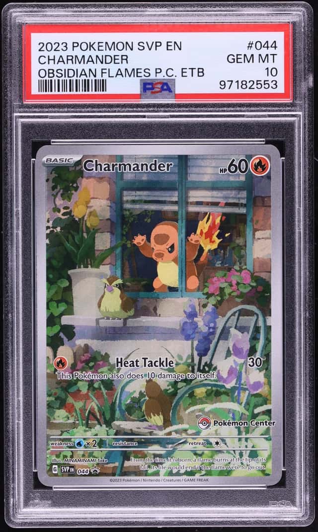 2023 Pokemon SV Promo Obsidian Flames Center ETB Full Art Charmander #44 PSA 10 GEM MINT