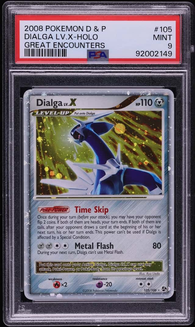 2008 Pokemon Diamond & Pearl Great Encounters Holo Dialga LV.X #105 PSA 9 MINT