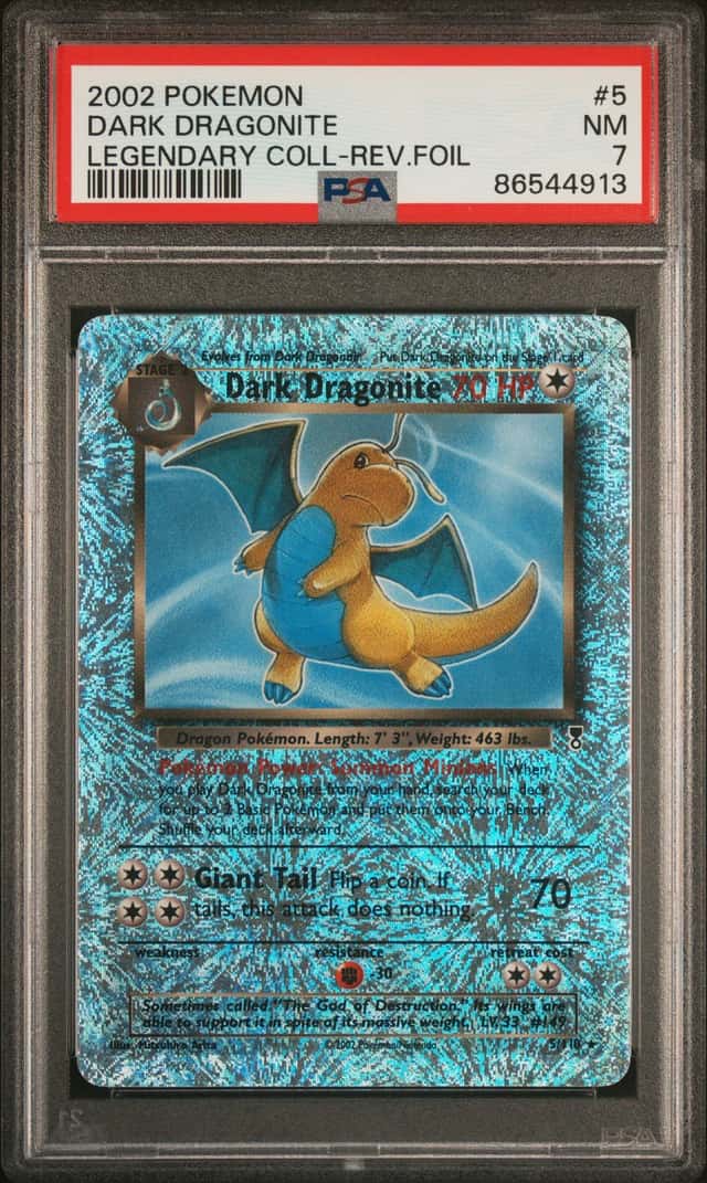 Dark Dragonite #5 PSA 7 Reverse Foil Reverse Holo Legendary Collection 2002