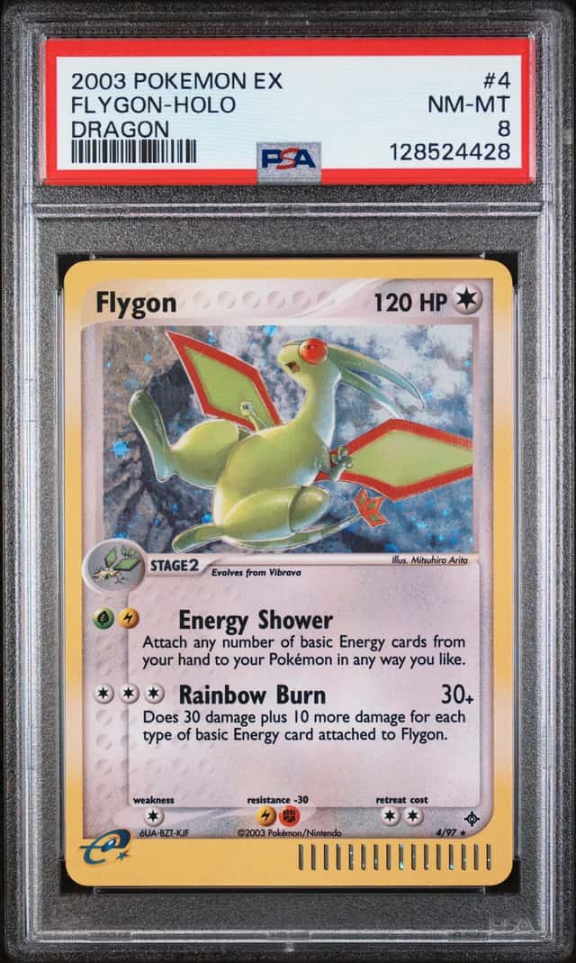 2003 POKEMON EX DRAGON #4/97 FLYGON HOLO PSA 8