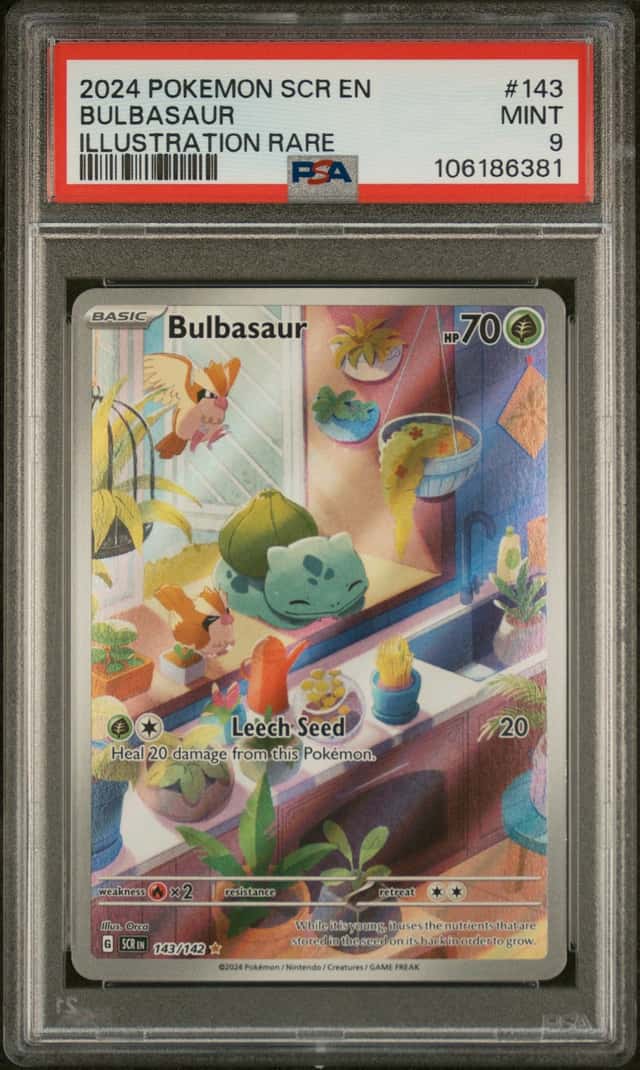 2024 POKEMON STELLAR CROWN #143/142 BULBASAUR ILLUSTRATION RARE PSA 9