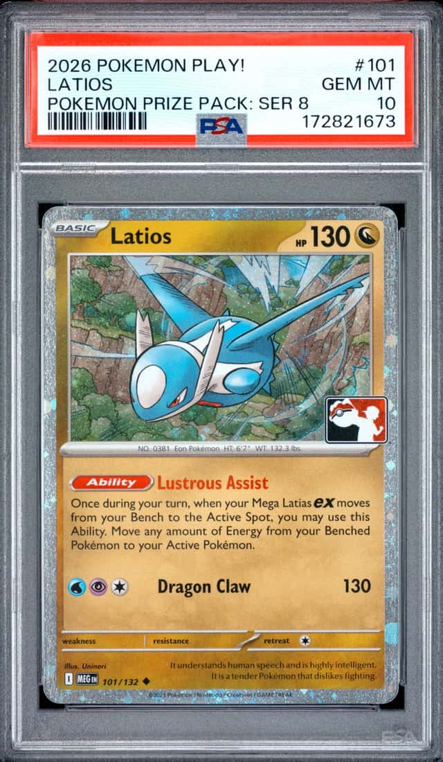 2026 POKEMON PLAY! POKEMON PRIZE PACK: SERIES 8 #101 LATIOS PSA 10