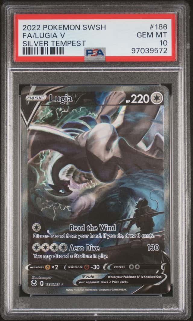 2022 Pokemon Silver Tempest Lugia V 186/195 Alternate Full Art Holo PSA 10
