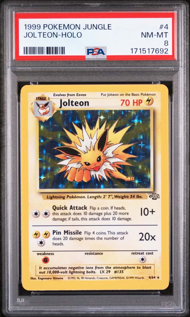 1999 Pokemon PSA 8 Jungle Jolteon Holo 4/64