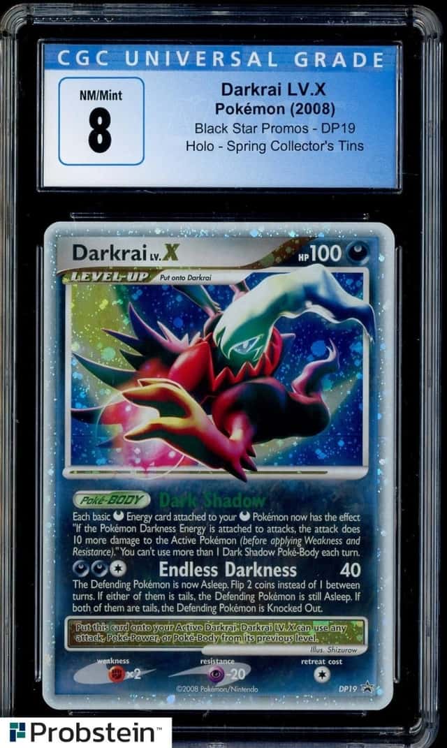 2008 Pokemon Black Star Promos #DP19 Darkrai LV.X Holo Spring Coll. Tins CGC 8