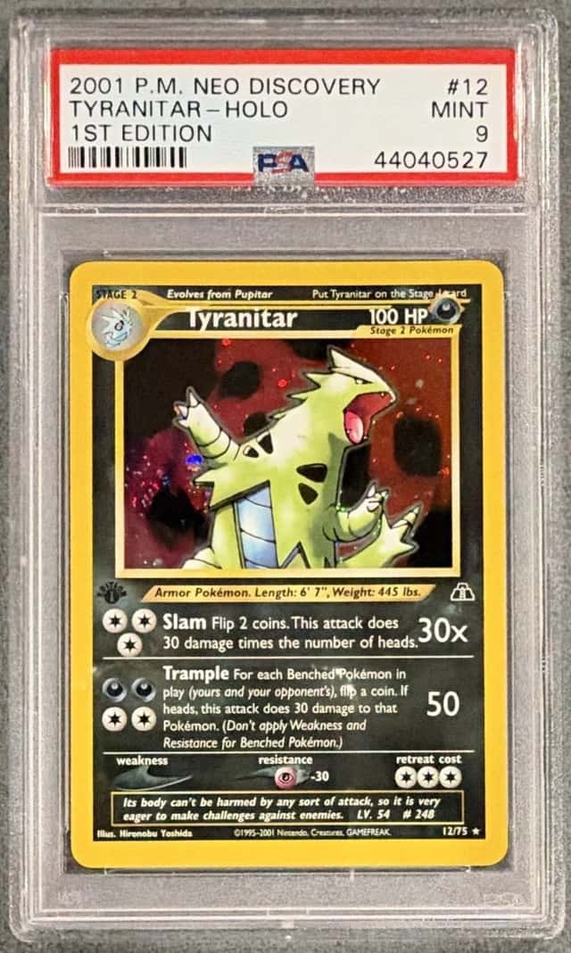 Nintendo Tyranitar 12/75 Neo Discovery 1st Ed Holo 2001 PSA 9 Cert 44040527
