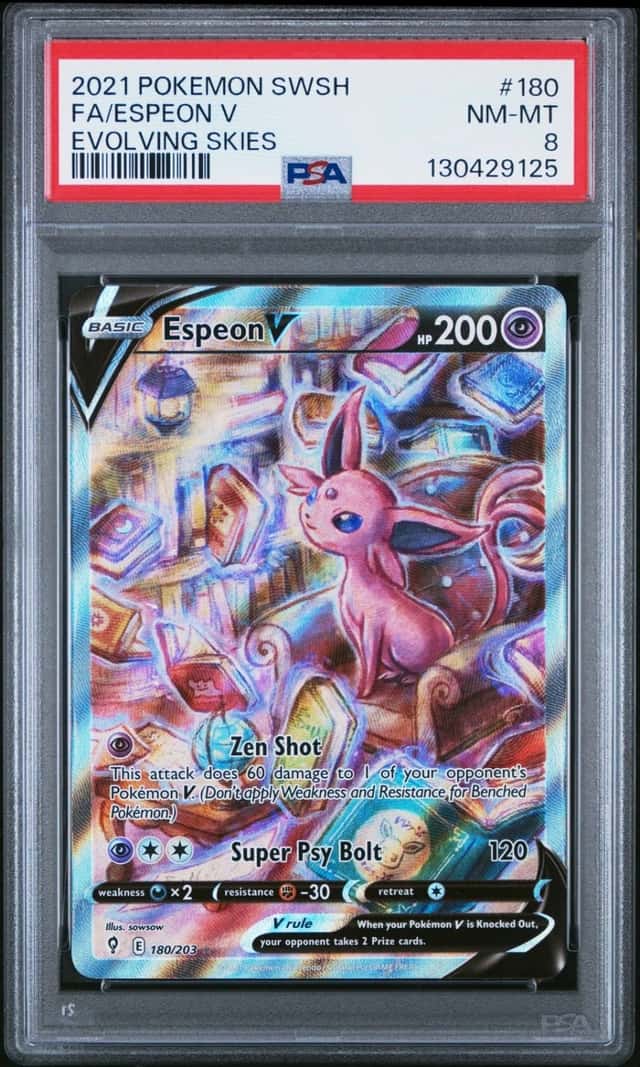 2021 POKEMON SWORD & SHIELD EVOLVING SKIES #180 FULL ART/ESPEON V PSA 8