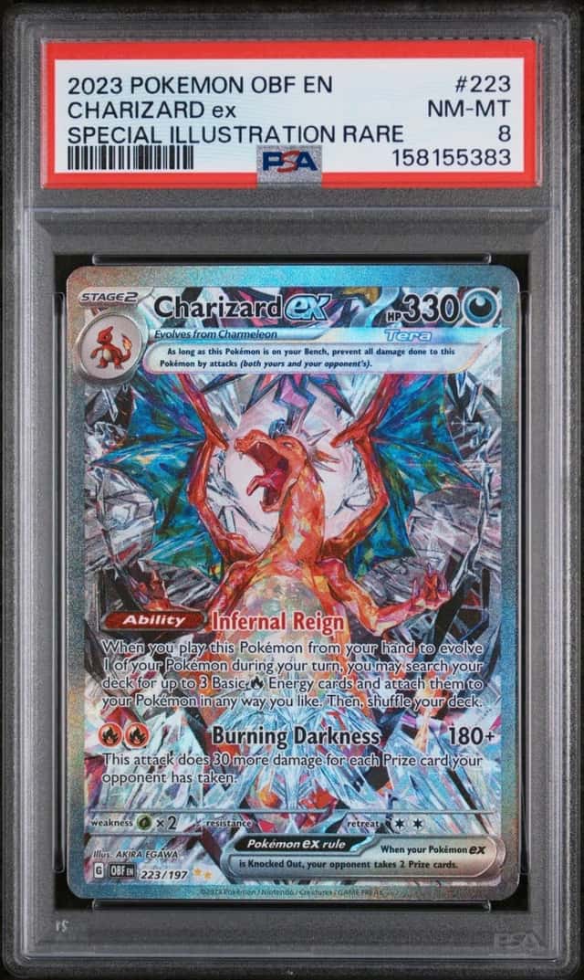 2023 POKEMON OBF EN-OBSIDIAN FLAMES SPECIAL ILLUSTRATION RARE CHARIZARD EX PSA 8