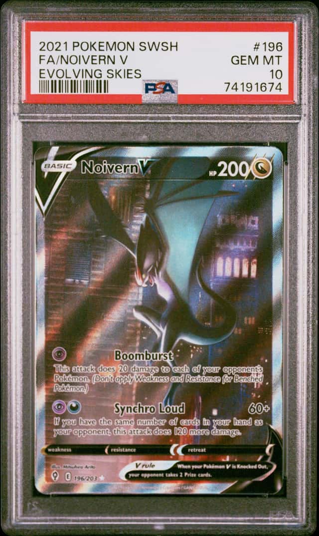 Pokemon TCG Noivern V 196/203 Evolving Skies Alt Full Art Holo PSA 10