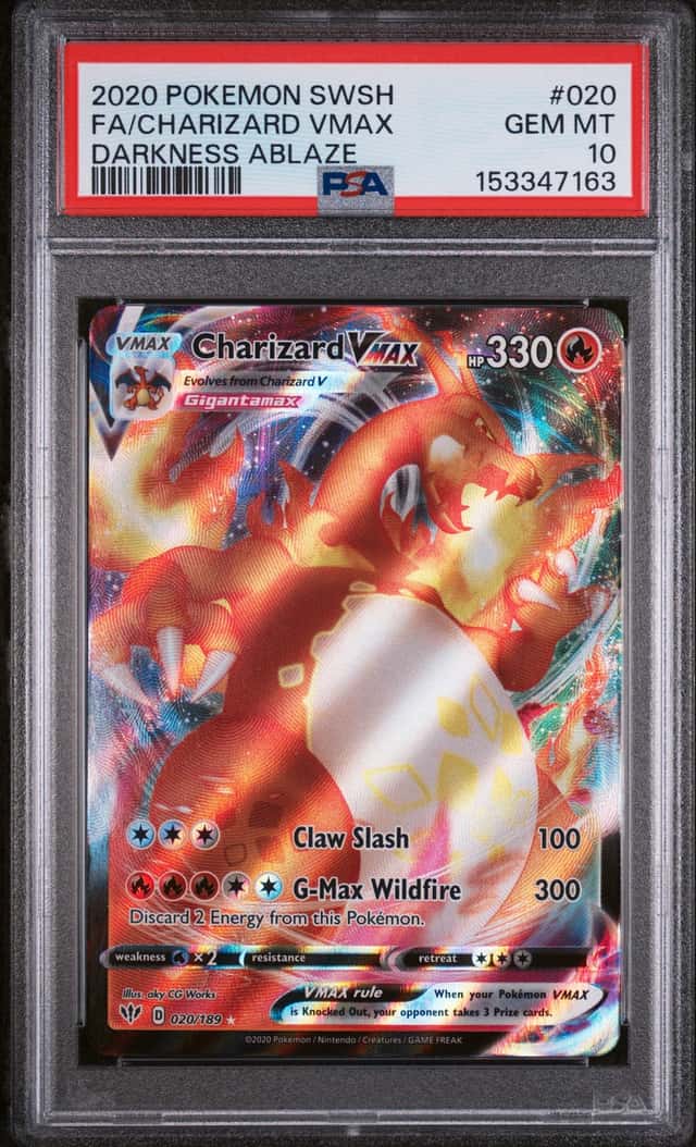 PSA 10 2020 Pokemon SWSH03 Darkness Ablaze Charizard VMAX Holo 020/189