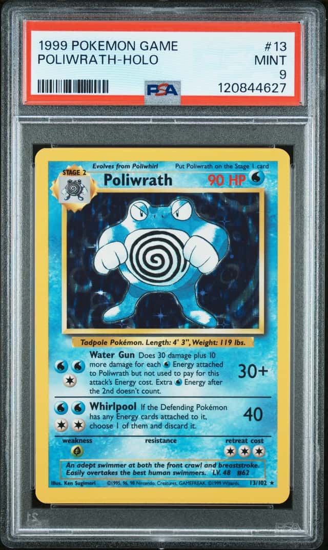 Pokemon 1999 Poliwrath 13/102 Holo Rare Base Set PSA 9