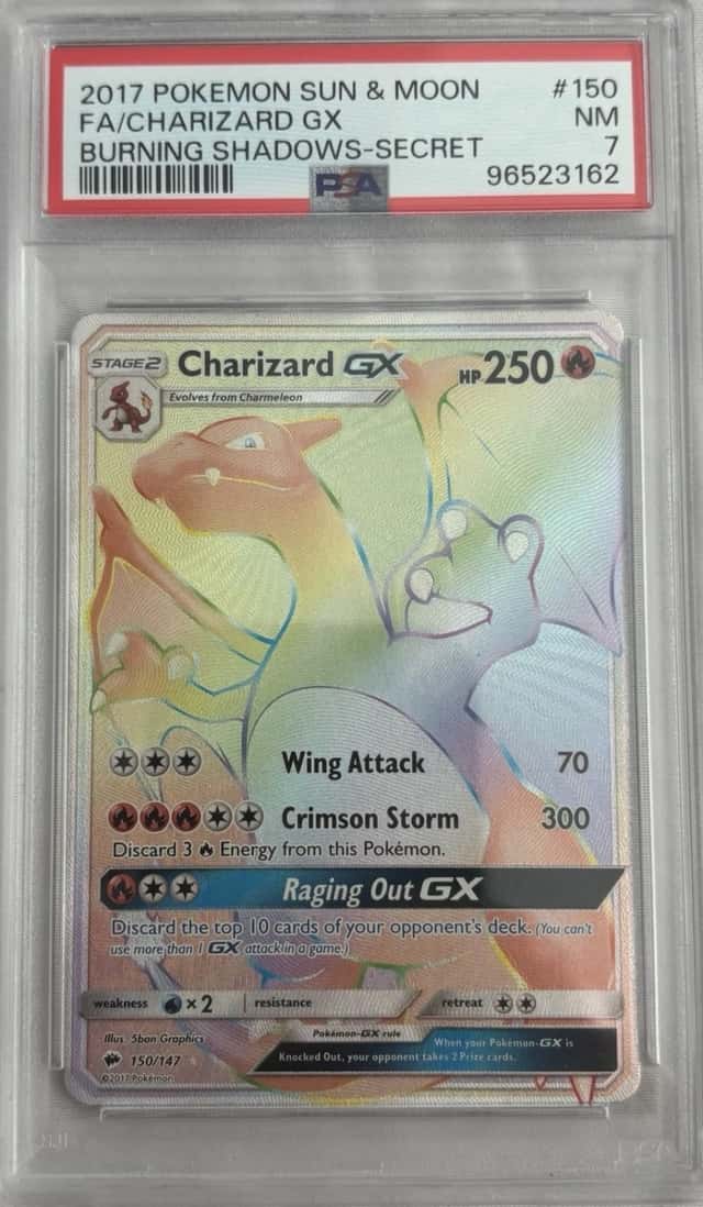 Charizard GX 150/147 Burning Shadows Secret Rare Holo PSA 7