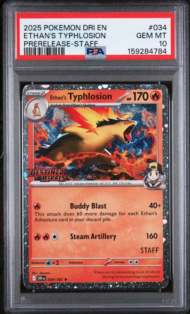 2025 Pokemon DRI EN Prerelease-Staff #034 Ethan's Typhlosion PSA 10