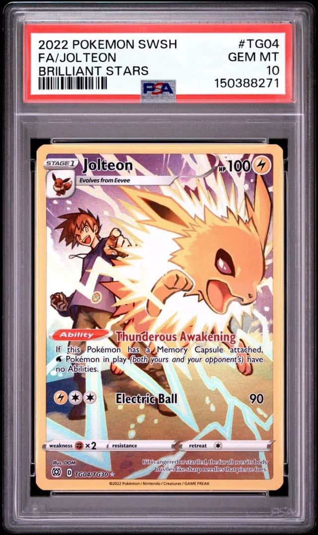 Pokemon Jolteon Brilliant Stars TG04 PSA 10 Gem Mint New Cert!