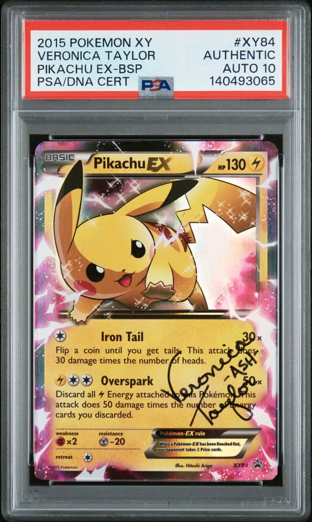 2015 POKEMON XY BLACK STAR PROMOS #XY84 PIKACHU EX PSA AUTHENTIC AUTO 10