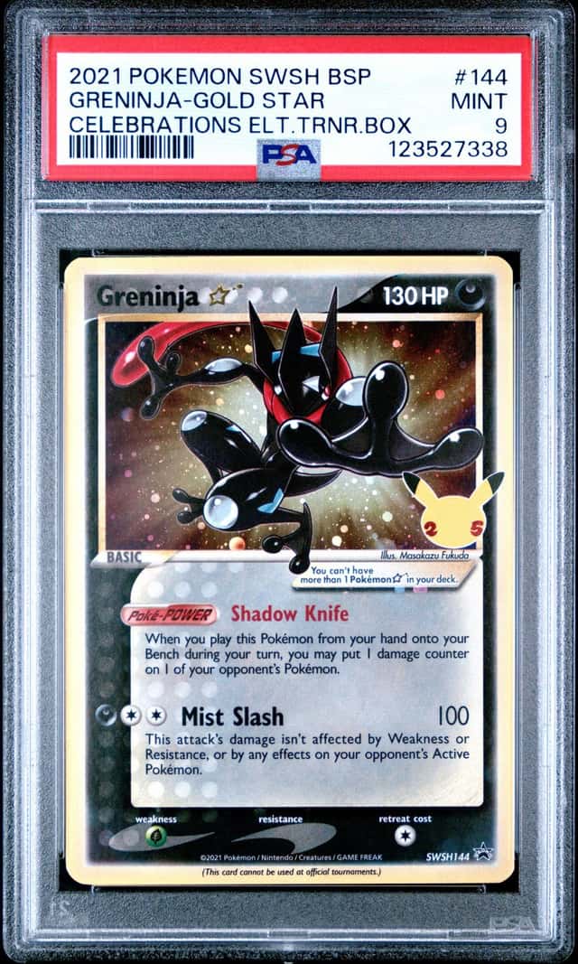 2021 Pokemon Celebrations Greninja Gold Star SWSH144 Holo Promo PSA 9 Mint