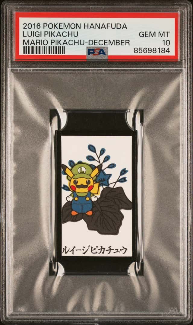 Pokemon Luigi Pikachu Hanafuda Mario Pikachu December PSA 10 Gem Mint