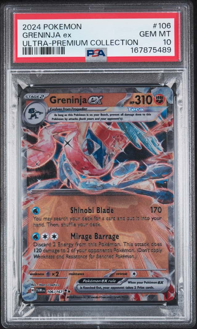 2024 Pokémon Greninja ex UPC #106 PSA 10 Gem Mint Promo Metal