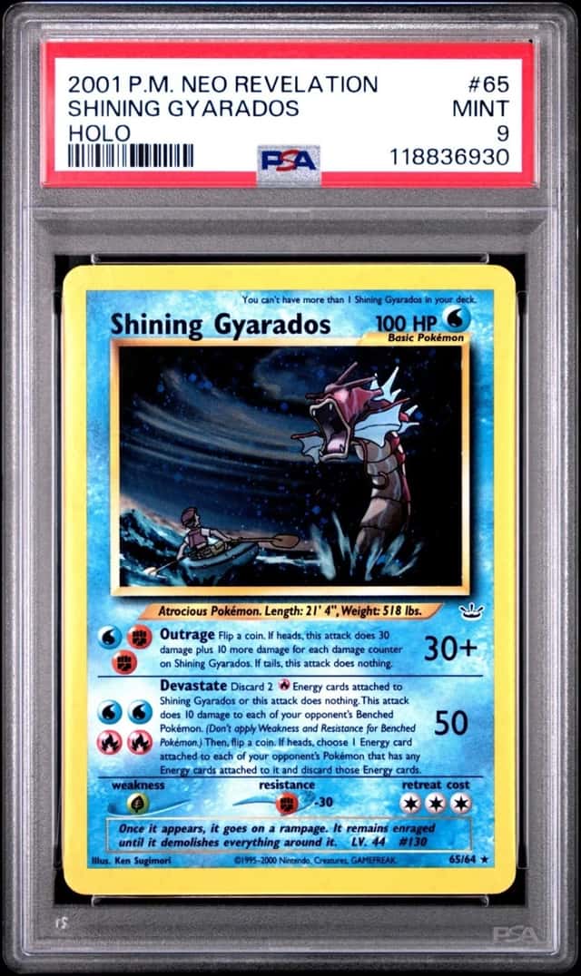 Shining Gyarados 65/64 Neo Revelation 2001 Pokémon PSA 9