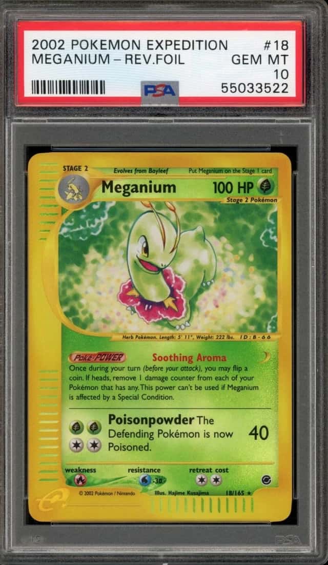 Pokemon Meganium Reverse Holo Expedition 18/165 PSA 10 Gem Mint