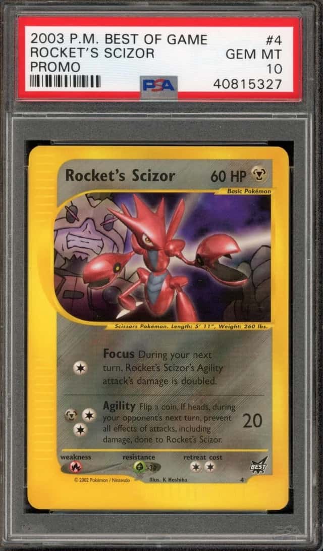 Pokemon Rocket's Scizor Best Of Game Promo 4/9 PSA 10 Gem Mint
