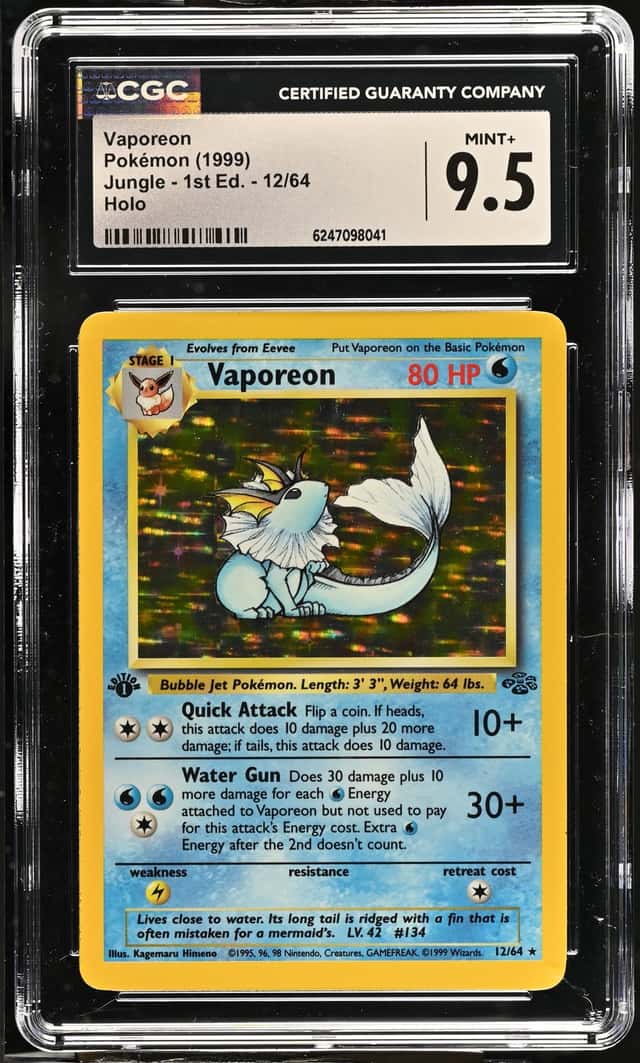 Pokemon Vaporeon Jungle 1st Edition 12/64 Holo CGC 9.5