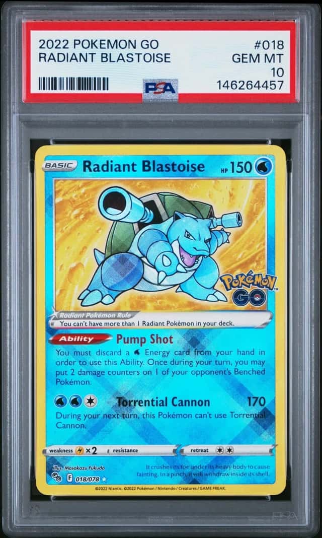 2022 Pokemon Go Radiant Blastoise PSA 10 #018