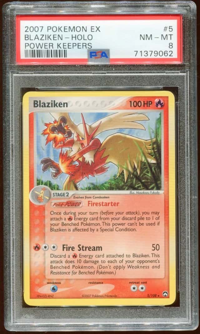 2007 POKEMON POWER KEEPERS EX BLAZIKEN #5/108 RARE HOLO FOIL PSA 8 E10