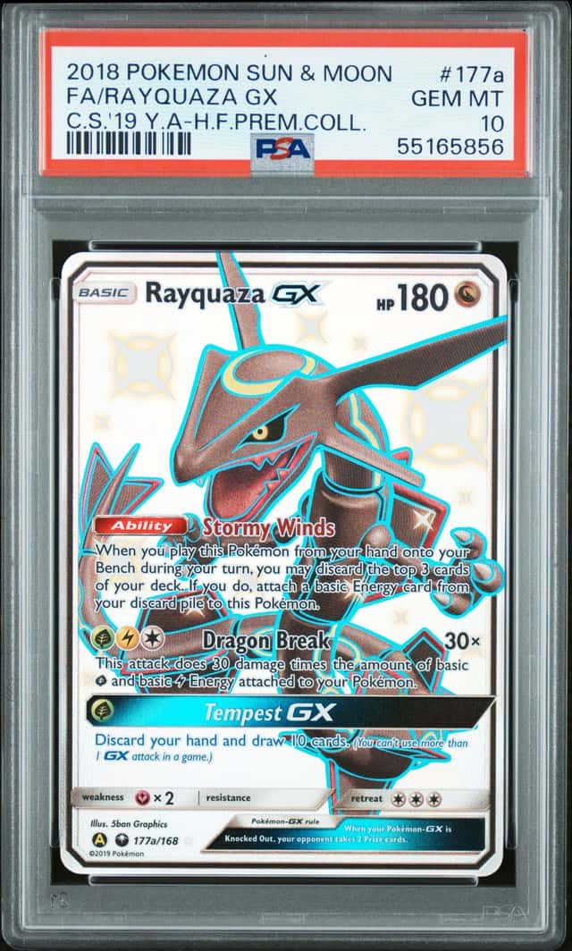Pokemon TCG Rayquaza GX 177A/168 Alternate Art Holo Promo 2018 PSA 10