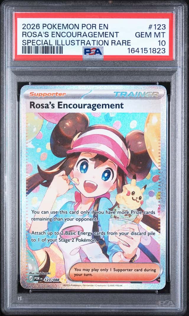2026 POKEMON POR SPECIAL ILLUSTRATION RARE #123 ROSA'S ENCOURAGEMENT PSA 10