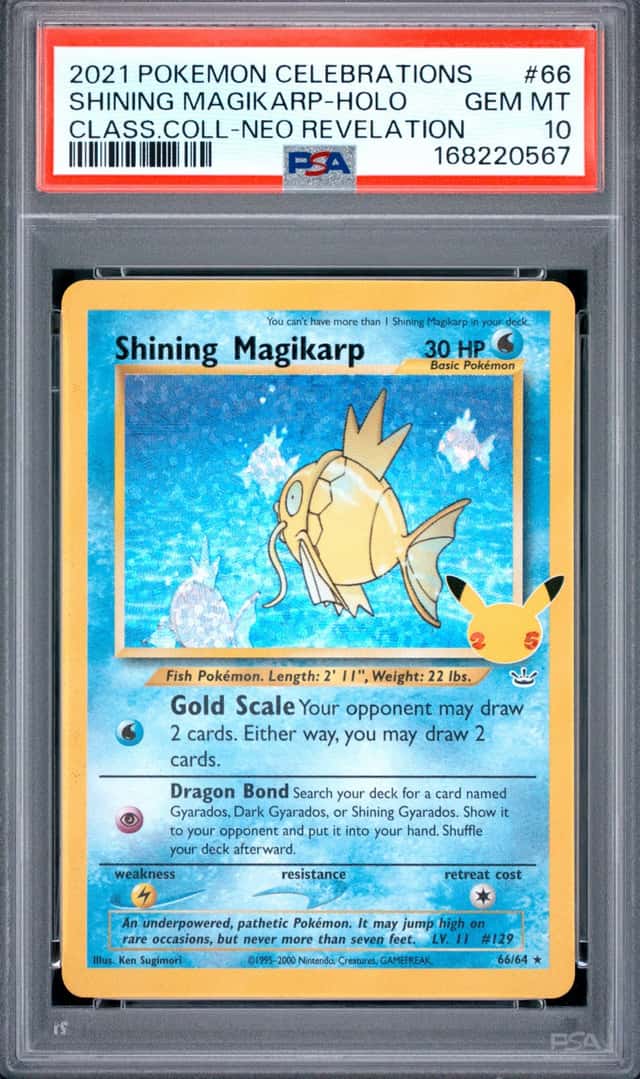 2021 POKEMON CELEBRATIONS CLASSIC COLLECTION #66 SHINING MAGIKARP-HOLO PSA 10