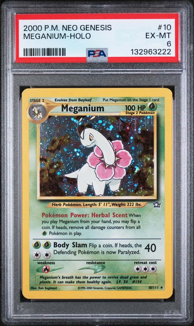 2000 Pokemon Neo Genesis Meganium Holo #10/111 PSA 6
