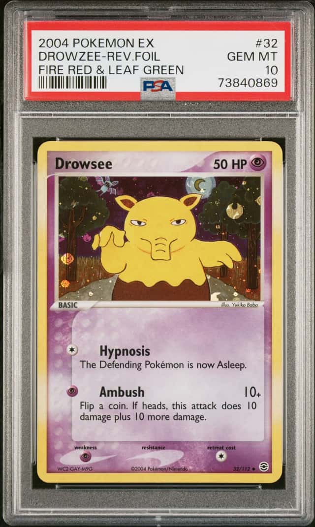 2004 Pokemon Ex Fire Red and Leaf Green Reverse Foil Drowzee #32