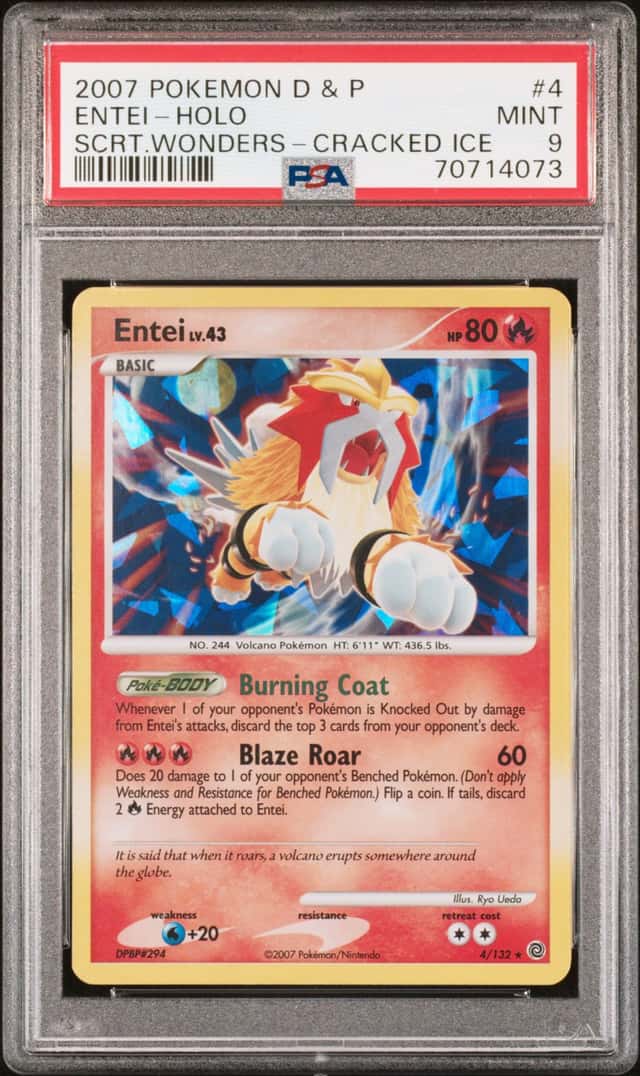 2007 Pokemon Diamond and Pearl Secret Wonders Promo Cracked Ice Holo Entei #4
