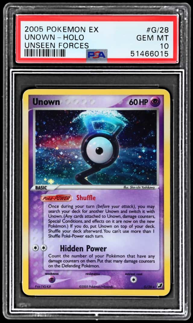 2005 Pokemon Ex Unseen Forces Holo Unown #G28