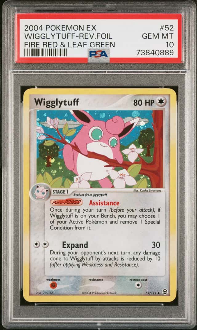 2004 Pokemon Ex Fire Red Leaf Green Reverse Holo Wigglytuff #52