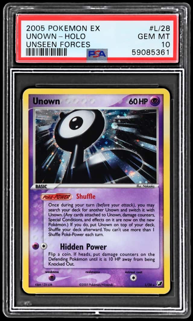 2005 Pokemon Ex Unseen Forces Holo Unown L #L28