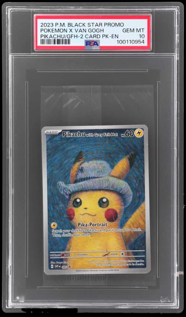 2023 Pokemon Scarlet and Violet Black Star Promo Pokemon X Van Gogh Pikachu With Grey Felt Hat #085