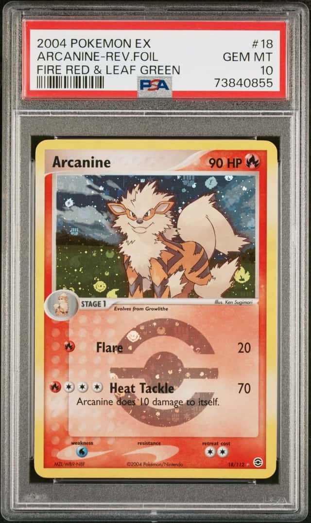 2004 Pokemon Ex Fire Red Leaf Green Reverse Holo Arcanine #18