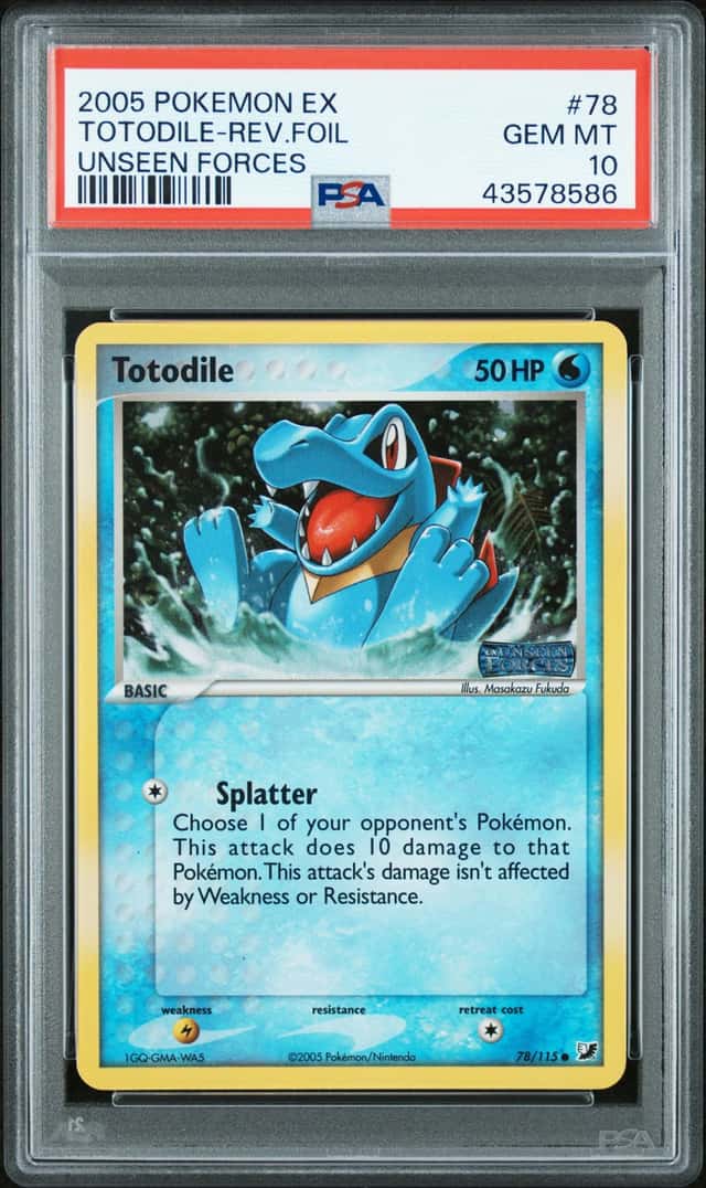 2005 Pokemon Ex Unseen Forces Reverse Holo Totodile #78