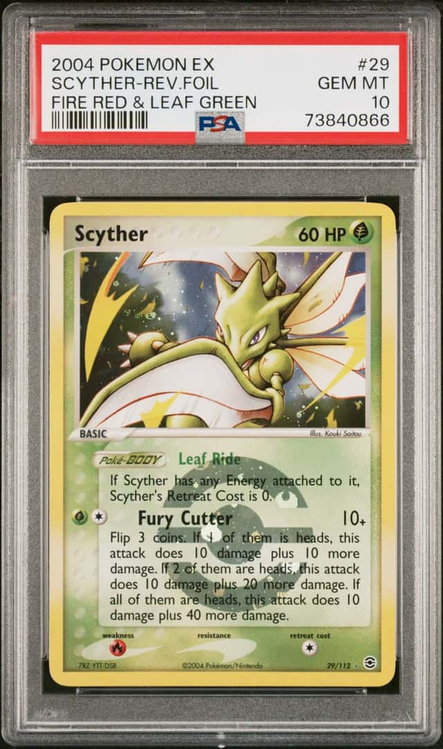 2004 Pokemon Ex Fire Red Leaf Green Reverse Holo Scyther #29