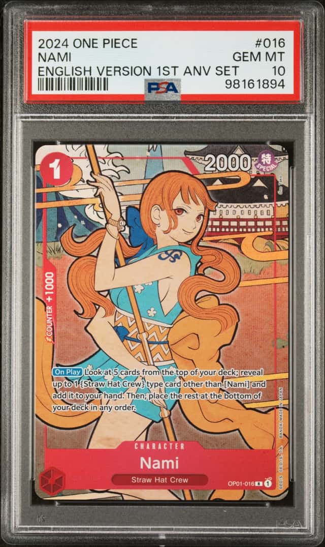 ONE PIECE NAMI 2024 1ST ANNIVERSARY SET #016 PSA 10