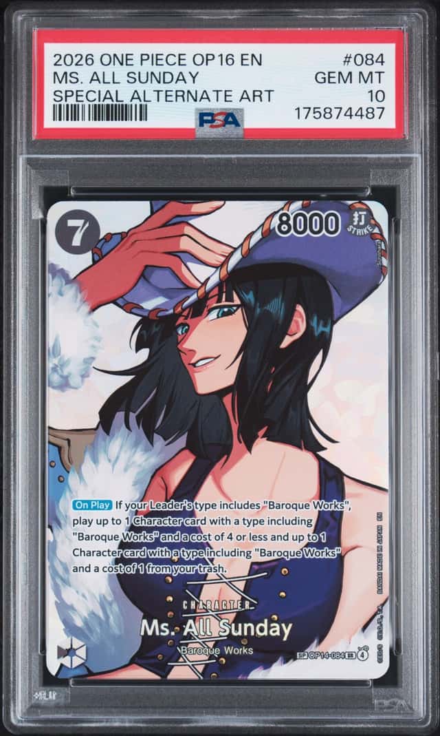 2026 ONE PIECE OP16-THE TIME OF BATTLE #084 MS. ALL SUNDAY PSA 10