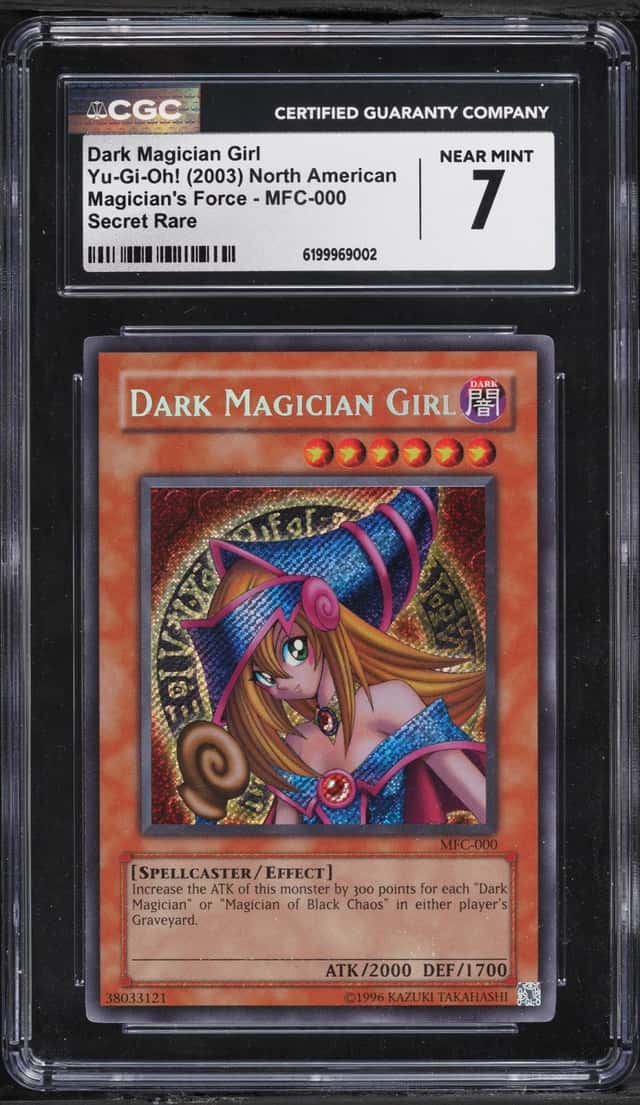 2003 Yu-Gi-Oh! Magician's Force Secret Rare Dark Magician Girl #MFC-000 CGC 7 NRMT