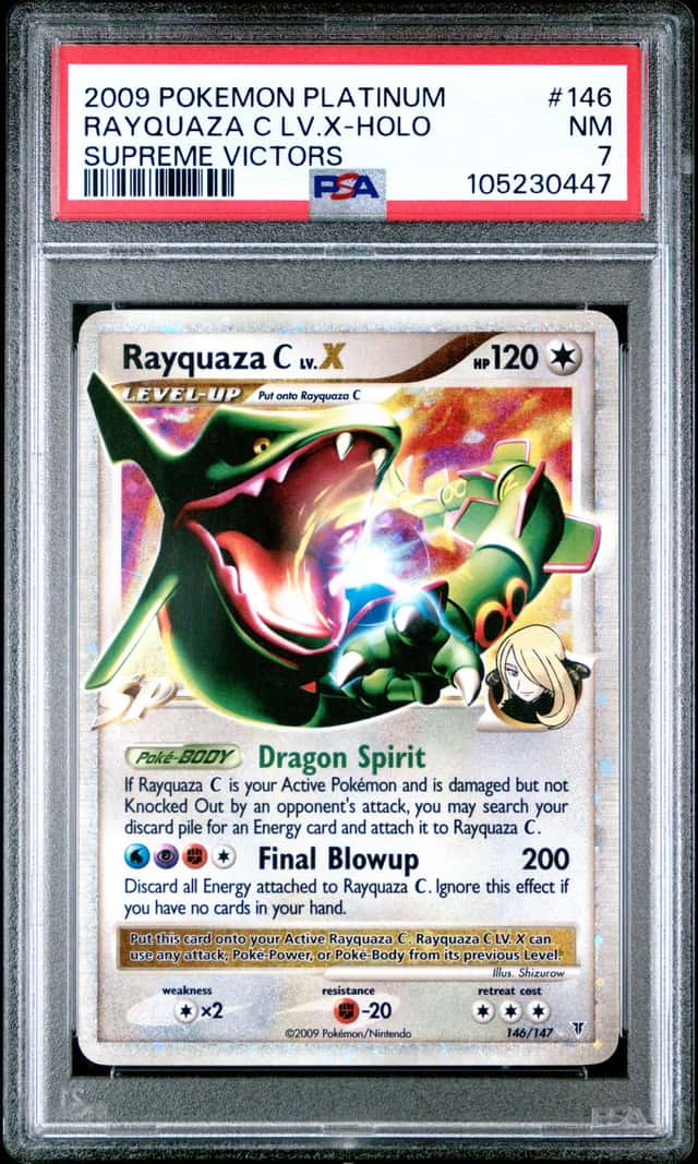 2009 Pokemon Platinum Supreme Victors Holo Rayquaza C LV.X #146 PSA 7 NRMT