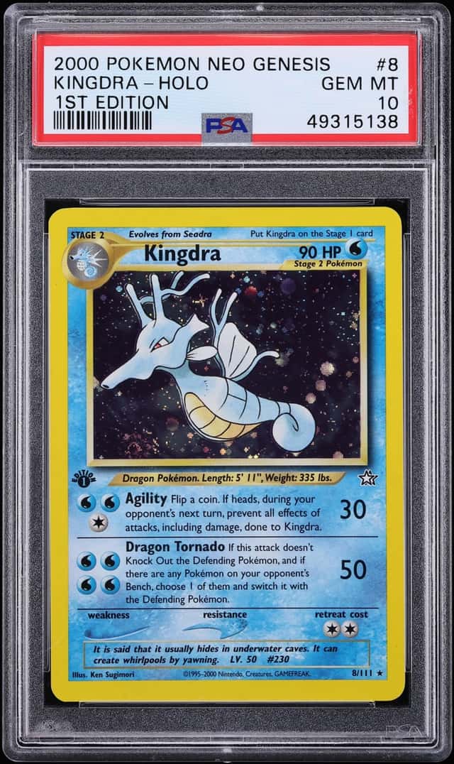 2000 Pokemon Neo Genesis 1st Edition Holo Kingdra #8 PSA 10 GEM MINT