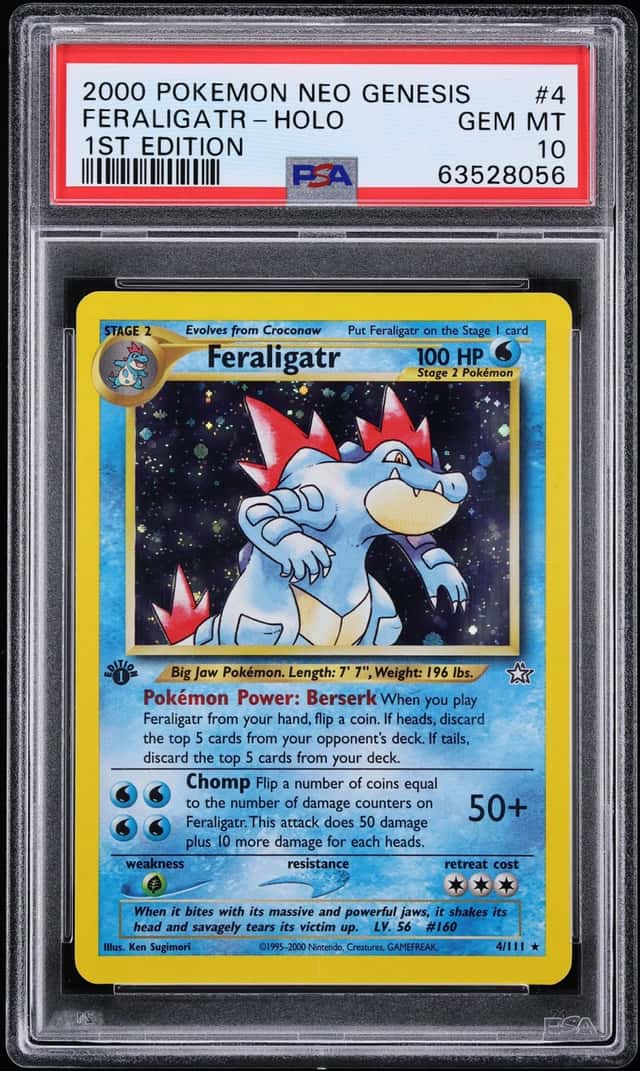 2000 Pokemon Neo Genesis 1st Edition Holo Feraligatr #4 PSA 10 GEM MINT