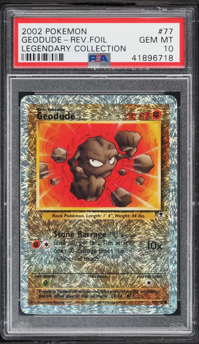 2002 Pokemon Legendary Collection Reverse Holo Geodude #77 PSA 10 GEM MINT